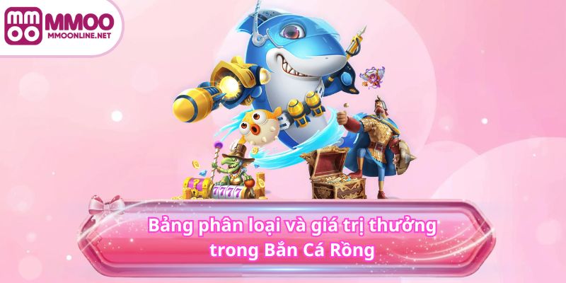 Bảng phân loại và giá trị thưởng trong Bắn Cá Rồng