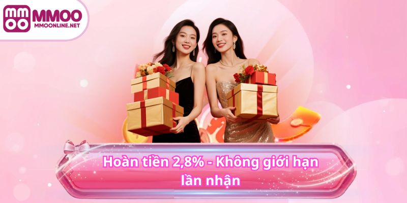 Hoàn tiền 2,8% - Không giới hạn lần nhận